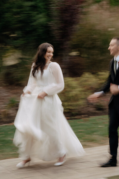 Poetic editorial wedding portrait at a historic estate wedding venue manor, Springfield MA, nostalgic  