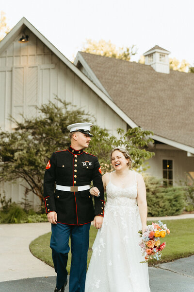 Tulsa Bride holding a colorful wedding bouquet