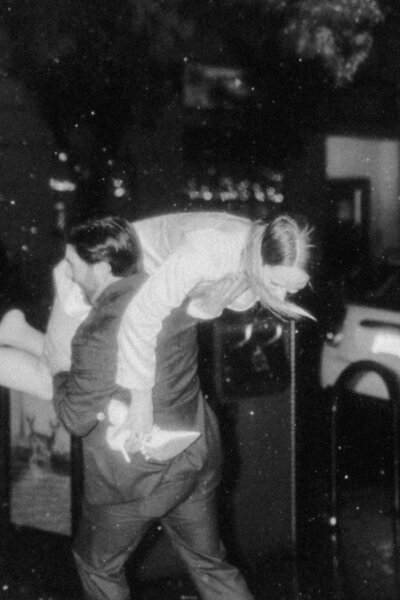 Candid wedding photo in editorial photojournalism style