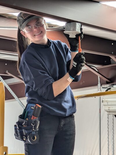 Commercial electrician in Albuquerque Kenzie with Dove Electric