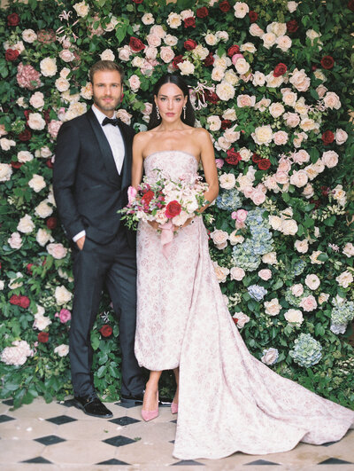 Château wedding in France with bride and groom
