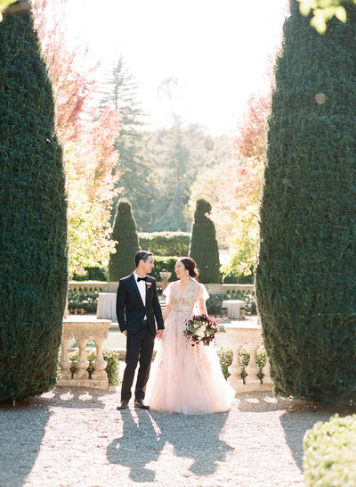 Wedding by Jenny Schneider Events at the Beaulieu Garden in Napa Valley, California. Photo by Lori Paladino Photography.