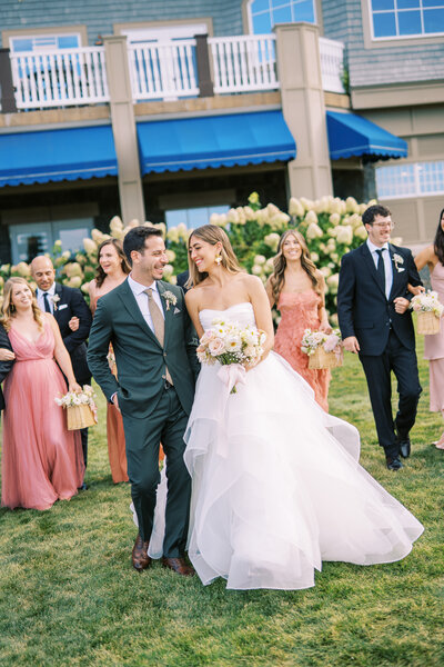 Wedding guests watch ceremony at Glen Foerd Estate in Philadelphia, PA