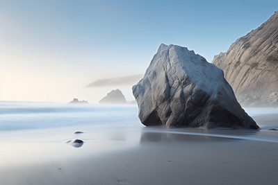 Large rock on shore