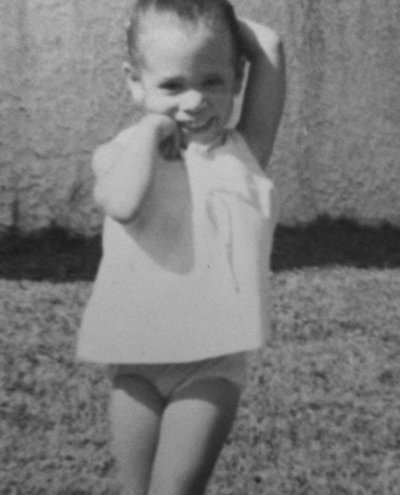 Black and white picture of little girl