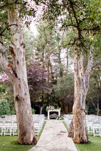 outdoor forest ceremony at Calamigos Ranch in Malibu