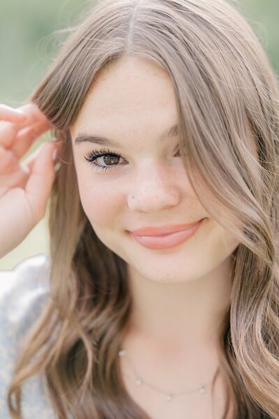 indiana newborn photography session baby girl headband copper pearl swaddle