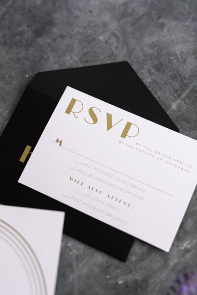 Light and airy wedding invitation suite with custom calligraphy