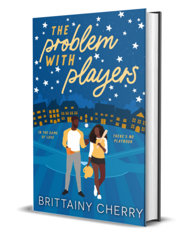man with beard wearing a white shirt looks down on the cover of the air he breathes by romance author brittainy cherry