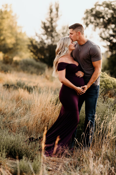 maternity photos in loveland purple maternity gown in the fall