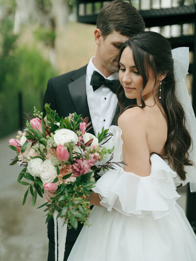 Couple Portrait with Bouquet | Helena Elizabeth Events, wedding planner for destination wedding