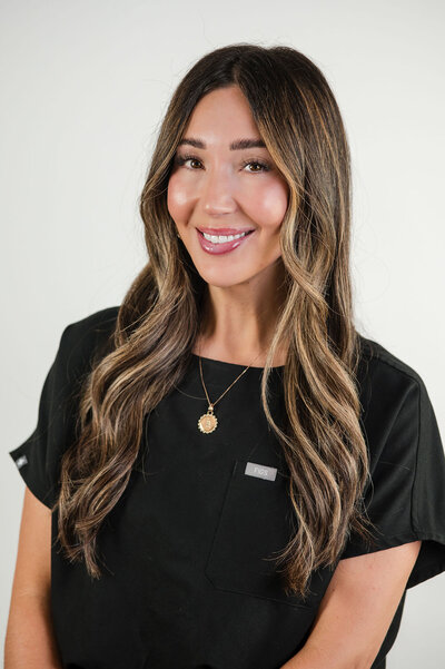 Professional headshot of aesthetic medicine practitioner for Anne Therese Aesthetic Medicine brand photography