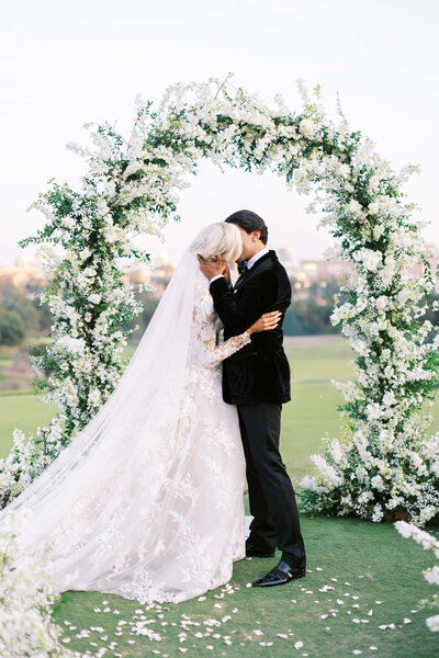 First Kiss at Bel-Air Country Club Ceremony