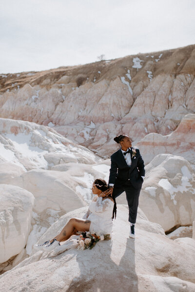 An elopement in Colorado. Paint Mines Colorado