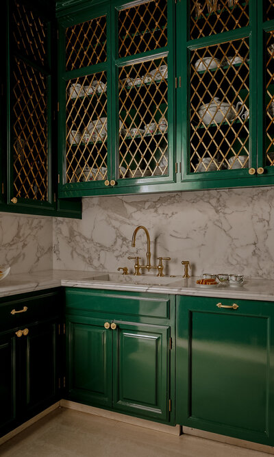 Butler's pantry with luxury stone countertops