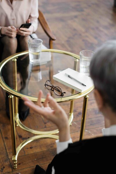 People sitting in a session