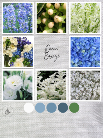 Ocean Breeze - Wedding Floral Colorway & Blooms - Just Bloom'd Weddings