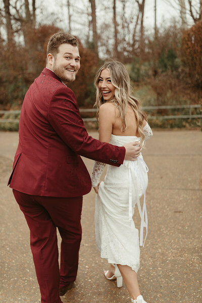 Bride and groom enjoying their moment as a newlywed