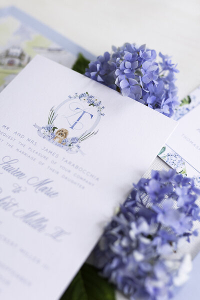 Custom calligraphy wedding invitation in gray ink