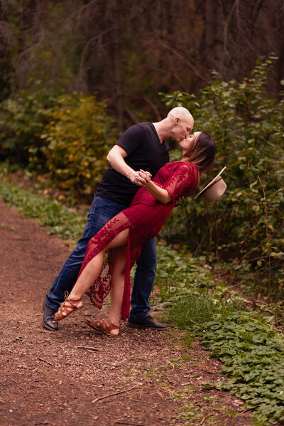 Couple dancing and kissing