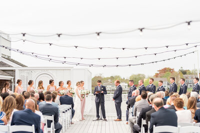 Roofdeck Wedding Ceremony at Wychmere Beach Club