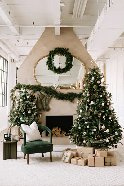Modern Studio in Cambridge featuring an Evergreen Holiday set.