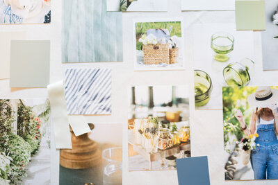 Mood board with collage of photos