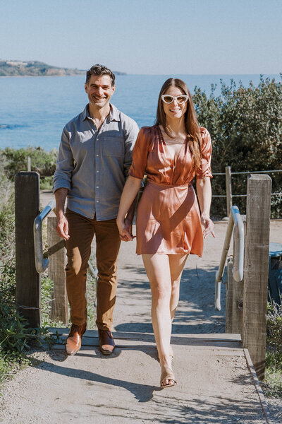 Proposal and engagement session in palos verdes at terranea cove beach