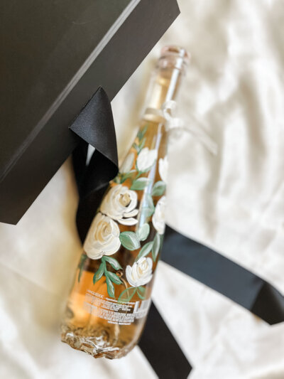 hand painted wine bottle