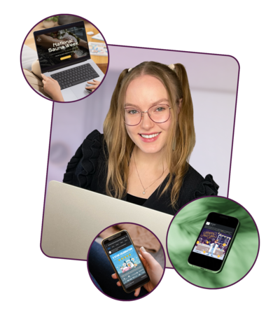 Freelance designer Saara showcasing Helia Studios work samples