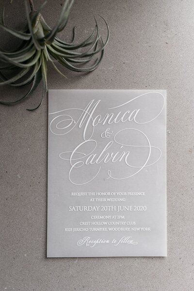 frosted wedding invitation