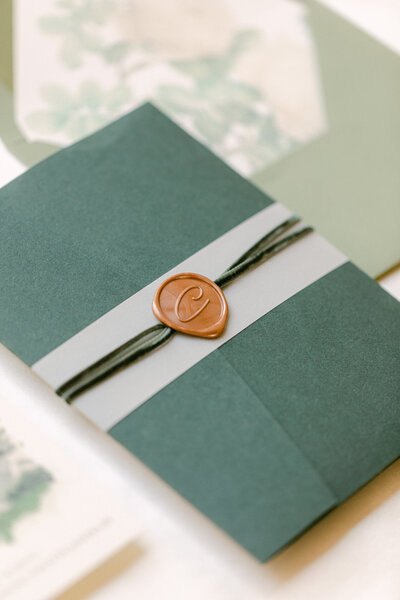 Enchanted Forest inspired wedding suite using sage and emerald green