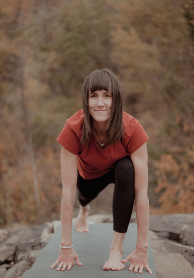 Kootenay yoga instructor doing meditation in nature