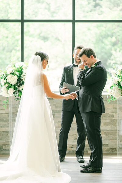 couple crying during their ceremony at grand pines reserve
