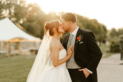 aswanley wedding ceremony set up with festoon lights scotland wedding venue