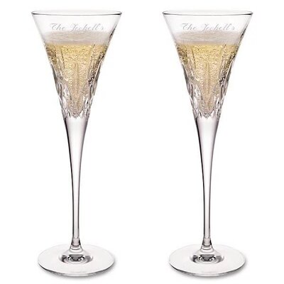 Crystal champagne glasses