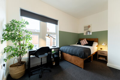 Teal & Yellow Lounge Space Student House Buy To Let Northampton