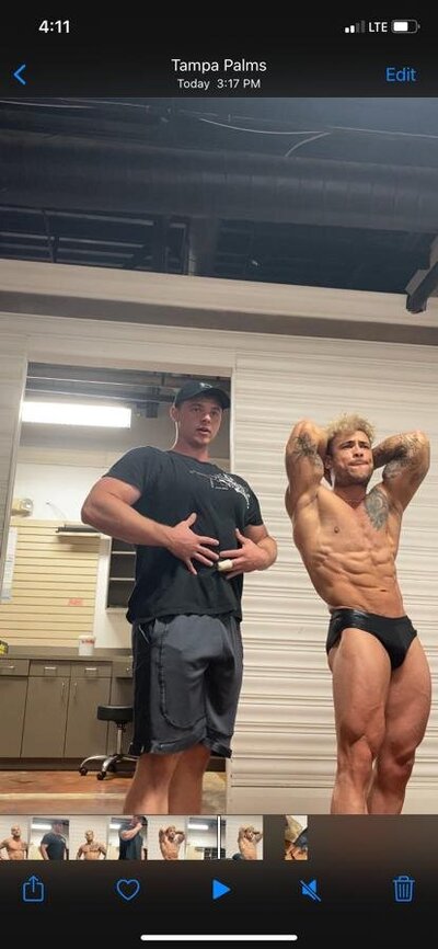 Posing for bodybuilding competitions