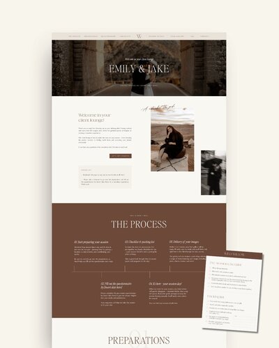 Showit Client Lounge templates for Photographers - Session edition 1