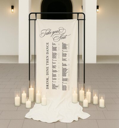 Manuscript linen seating chart for your wedding printed by State of Elliott