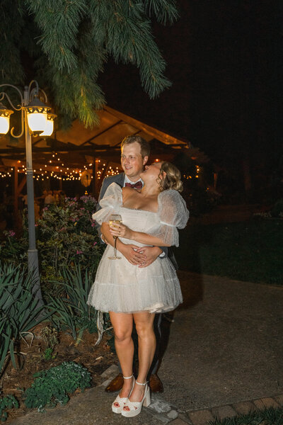 bride and groom end of the night photograph