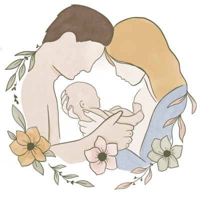 illustration couple avec nouveau né 