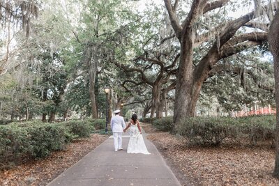 K + V's  elopement at Forsyth Park, Savannah