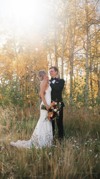 bride and groom walking down aisle