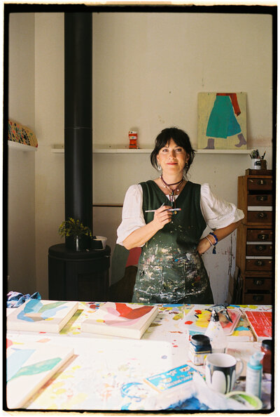 Sarah Furzer artist studio film photography session with Bobby Dazzler Photography-5