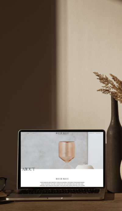 candle website on a computer stock imgae