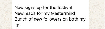 testimonial screenshot of mastermind coaching program