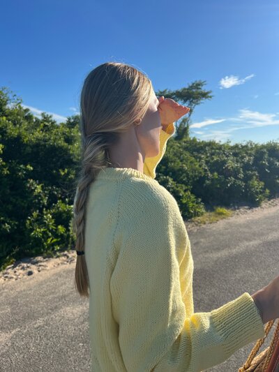 Lexie Dane Wearing Monday Sweater at the beach