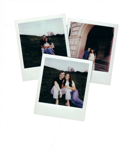 Cute vintage photos of couple who just got engaged in Austin, Texas