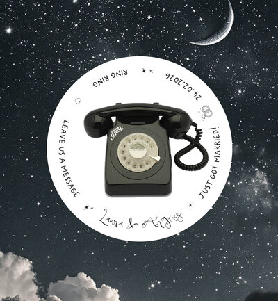 Printed round place mat  for your audio guest book phone display